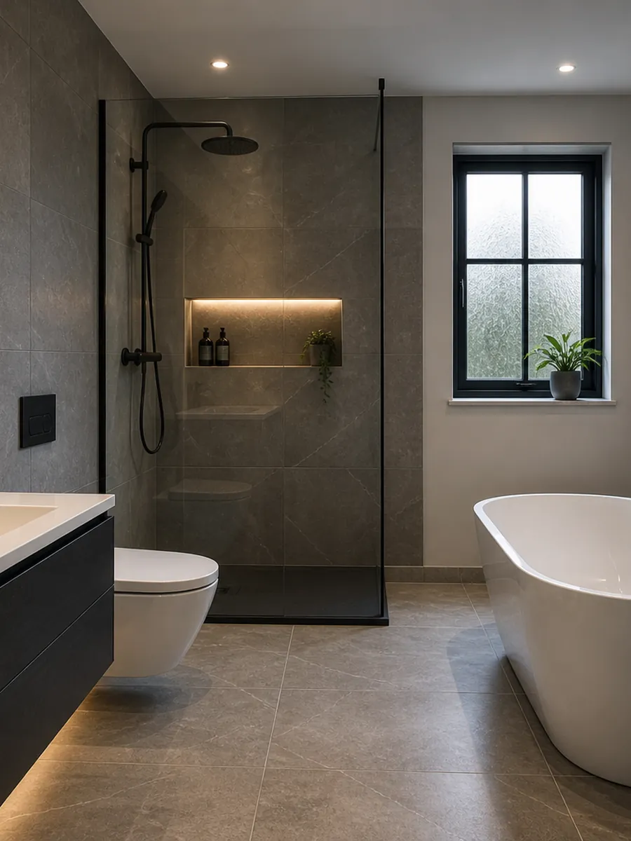 Finished bathroom suite installed by Warming Us